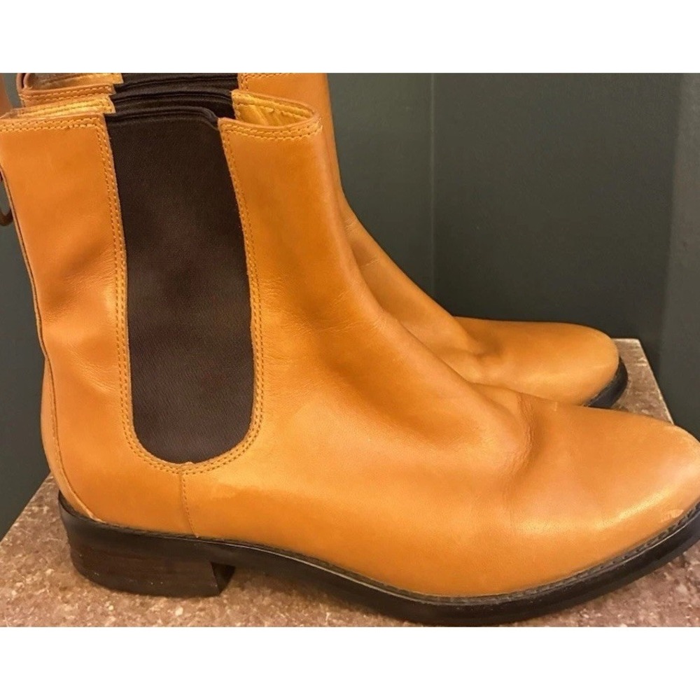 Cole Haan x NikeAir Leather Chelsea‎ Boots Camel Tan Ankle Booties 8.5